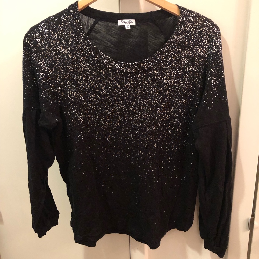 ⛔️SOLD⛔️ Splendid 🖤 Unique Embellished Long-Sleeve Top